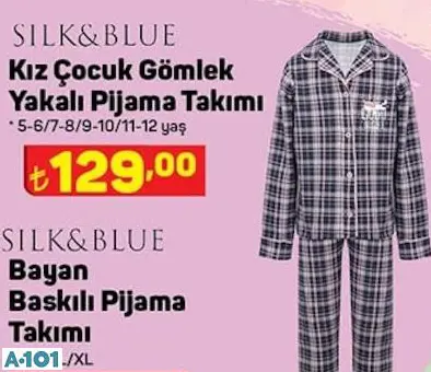 SİLK&BLUE GÖMLEK YAKALI PİJAMA TAKIMI SİLK&BLUE GÖMLEK YAKALI PİJAMA TAKIMI
